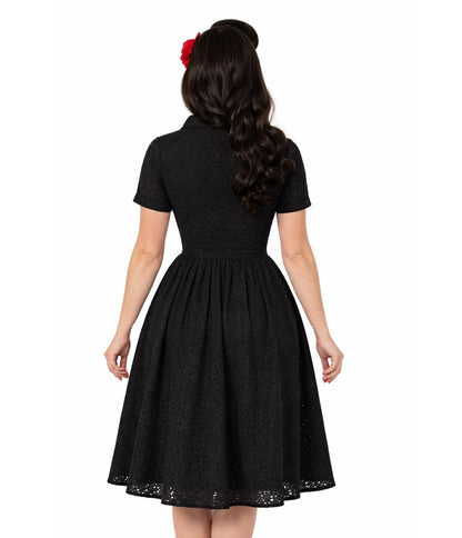 Black & Red Polka Dot Bow Swing Dress