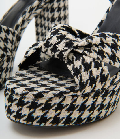 Black & White Houndstooth Platform Heels