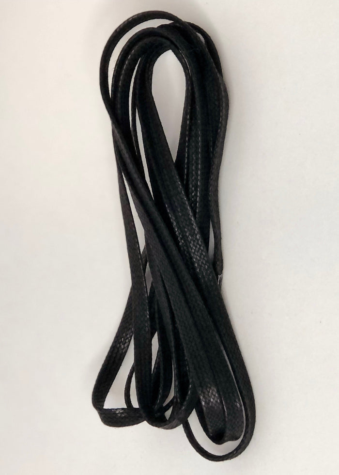 Bootlaces 240 cm Flat Waxed Cotton Black