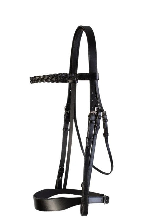 Cameo Equine Hunt/Show Bridle with 2 browbands- Black