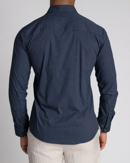 Camisa casual manga larga para hombre navy