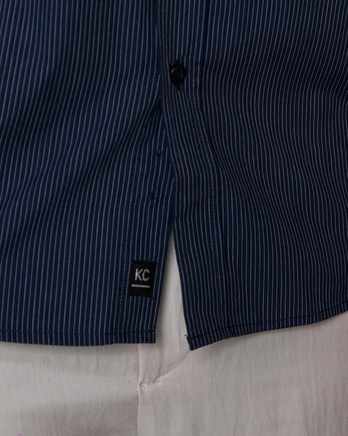 Camisa casual manga larga para hombre navy