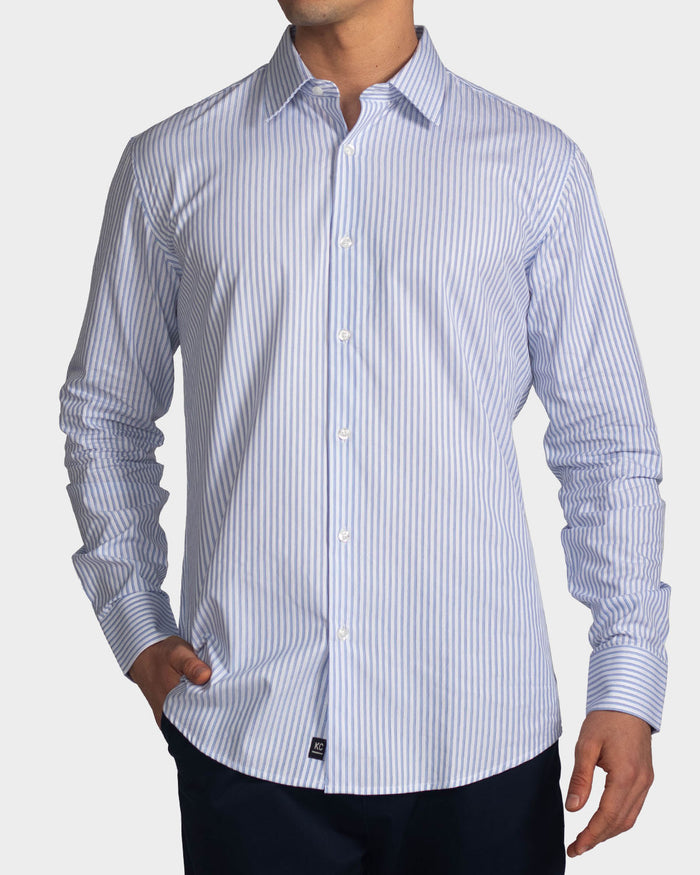 Camisa manga larga para hombre blue