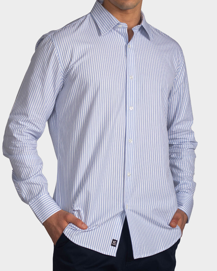 Camisa manga larga para hombre blue