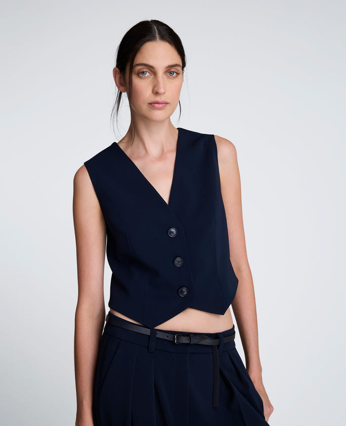 Chaleco 3 botones para mujer luxe twill