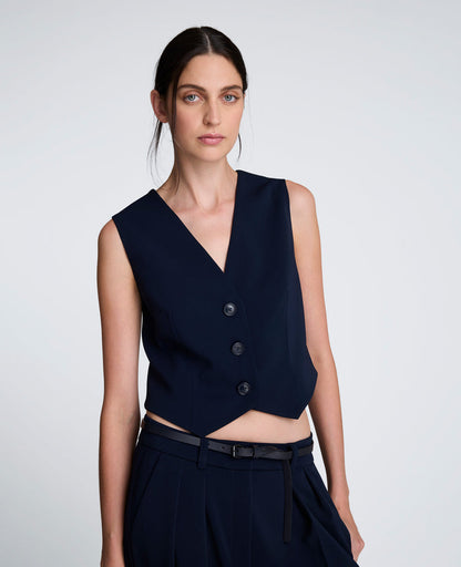 Chaleco 3 botones para mujer luxe twill