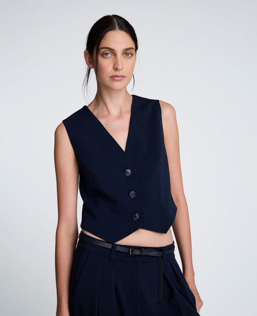 Chaleco 3 botones para mujer luxe twill