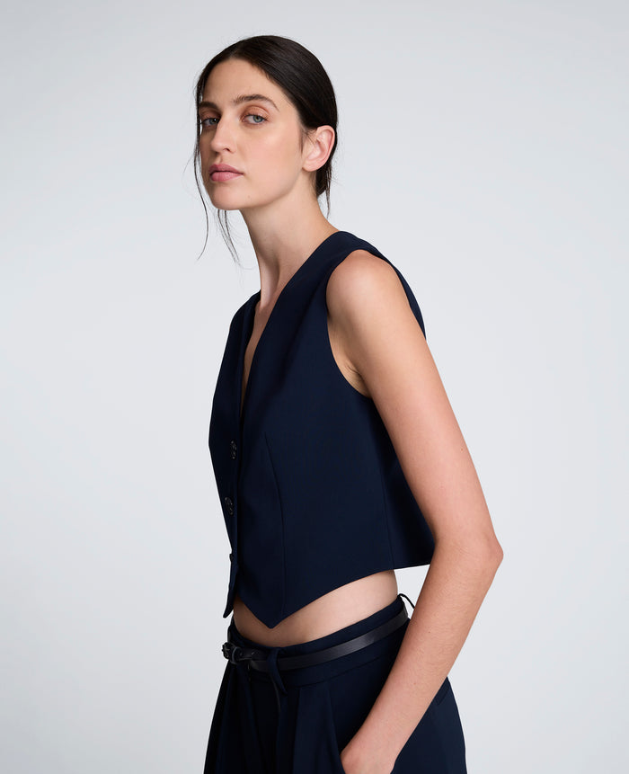 Chaleco 3 botones para mujer luxe twill