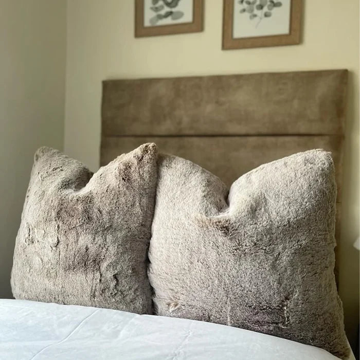 Deluxe Faux Fur Cushion - Cappuccino (Set of 2)