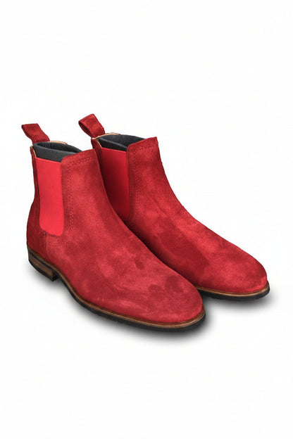 MOEMA Chelsea boot red suede röd mocka