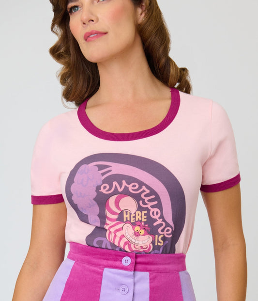 Disney Alice In Wonderland Collection By Smak Parlour Purple Cheshire Cat Corduroy Mini Skirt
