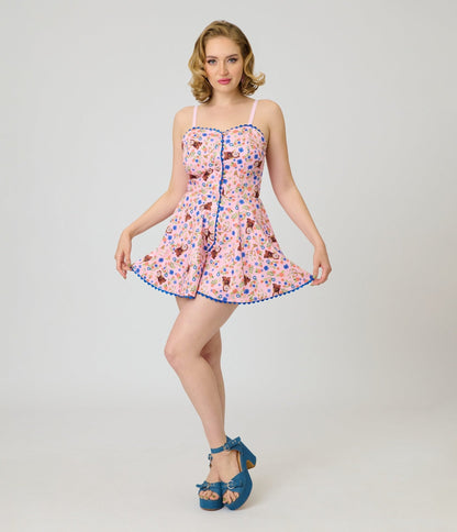 Disney Beauty & The Beast Collection by Unique Vintage Lumiere & Cogsworth Sweetheart Skirted Romper