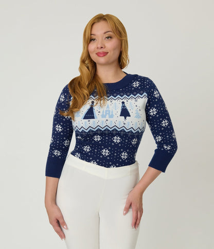 Disney's Frozen Collection by Unique Vintage Elsa & Anna Fair Isle Minou Sweater