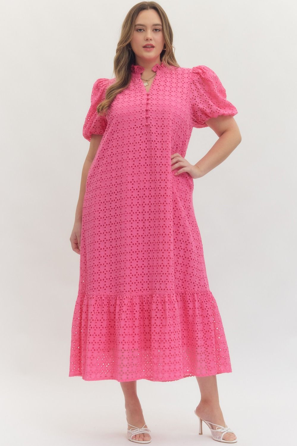 Holland Puff Sleeve Midi Dress