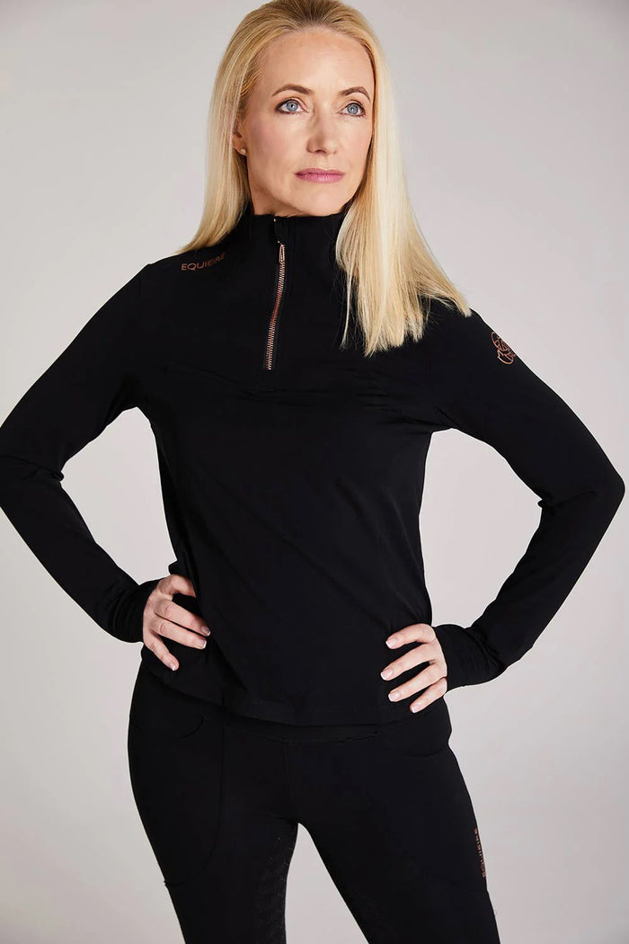 Equieire Emily Ladies Long Sleeved Top- Black