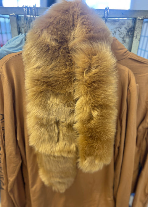 Faux Fur Scarf Beige