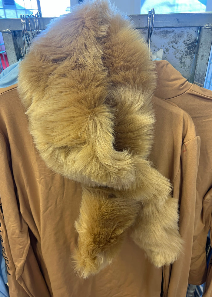Faux Fur Scarf Beige