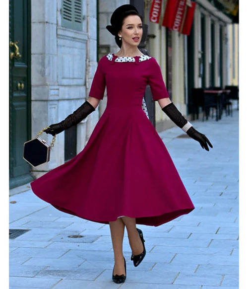 Heart My Closet Fuchsia Lucy Swing Dress