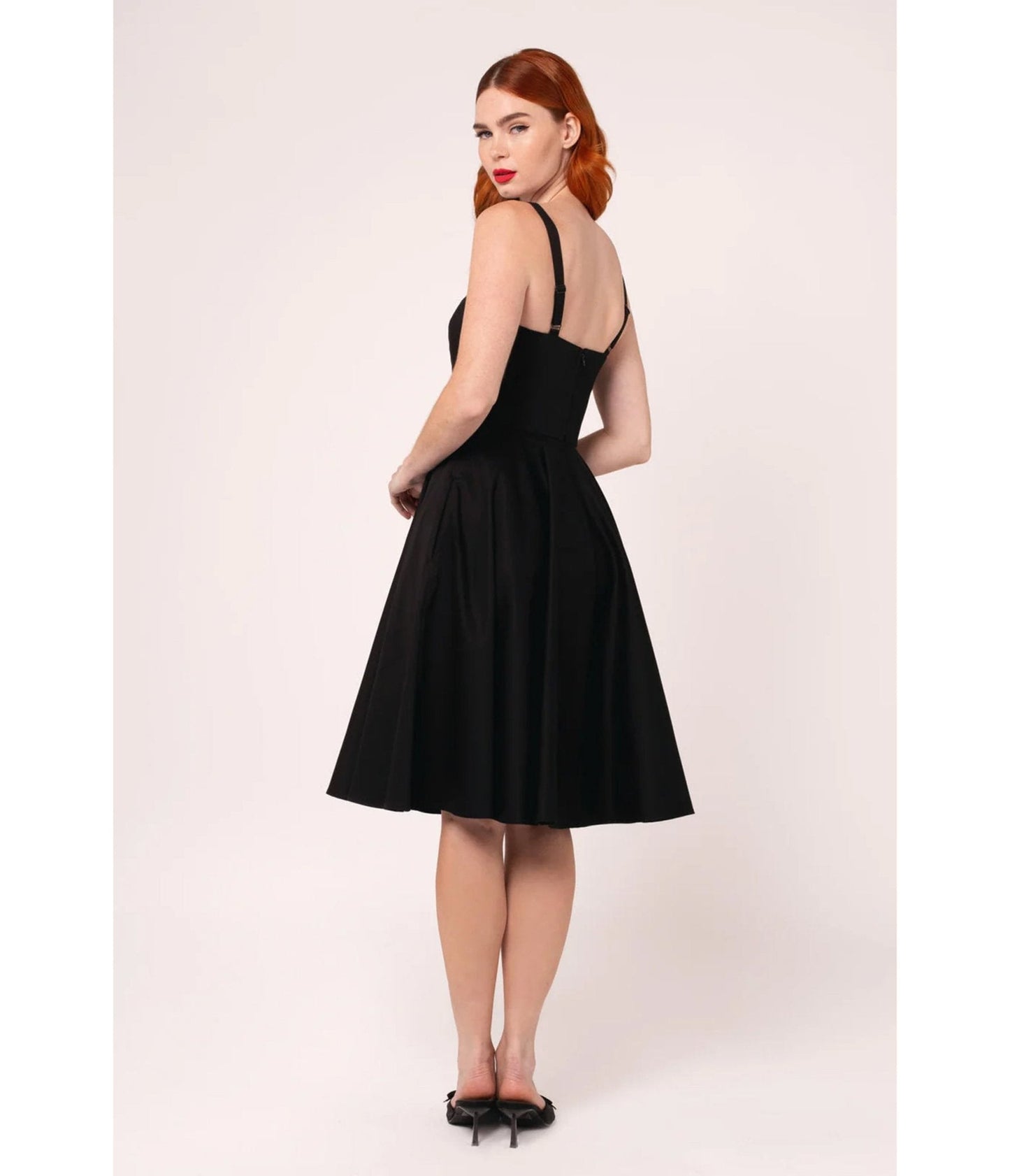 Hell Bunny Black Contrast Trim Swing Dress