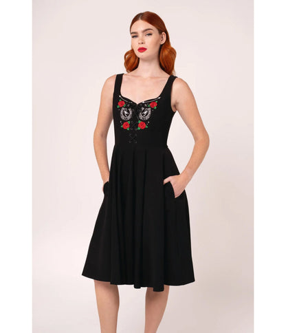 Hell Bunny Black Scorpion Western Swing Dress