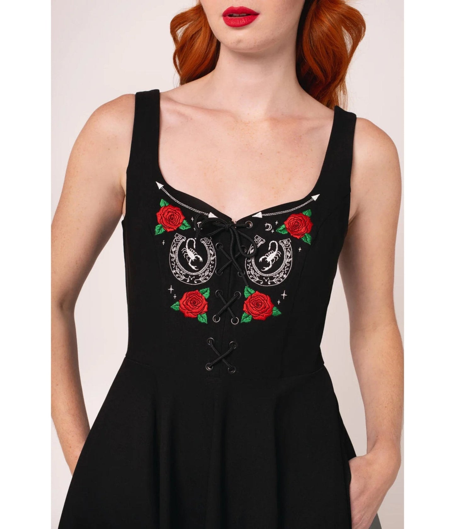 Hell Bunny Black Scorpion Western Swing Dress
