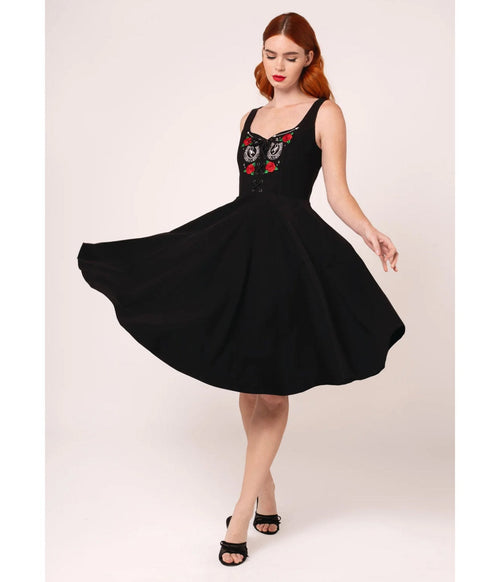 Hell Bunny Black Scorpion Western Swing Dress