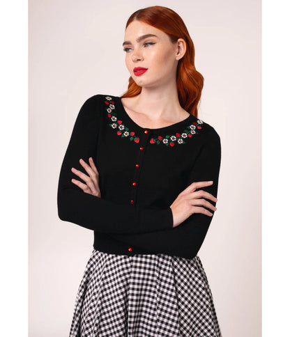 Hell Bunny Black Strawberry Francois Cardigan