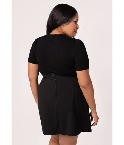 Hell Bunny Black & White Cobweb Cutout Top