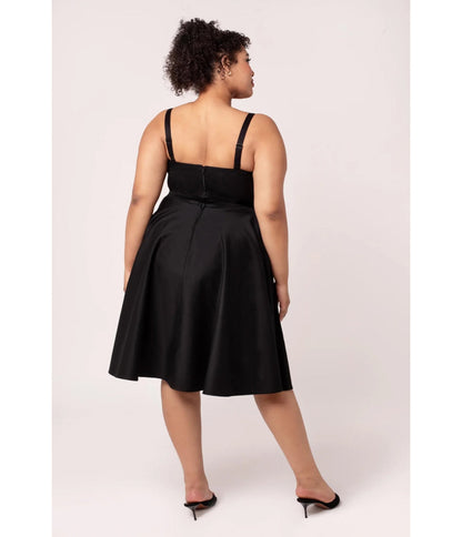 Hell Bunny Plus Size Black Contrast Trim Swing Dress