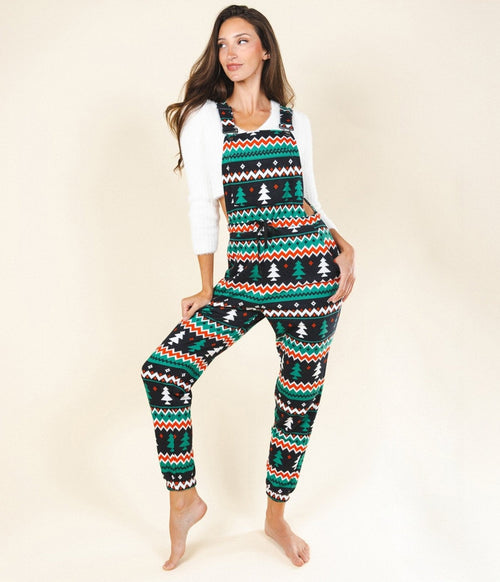 Holiday Fair Isle Pajama Overalls