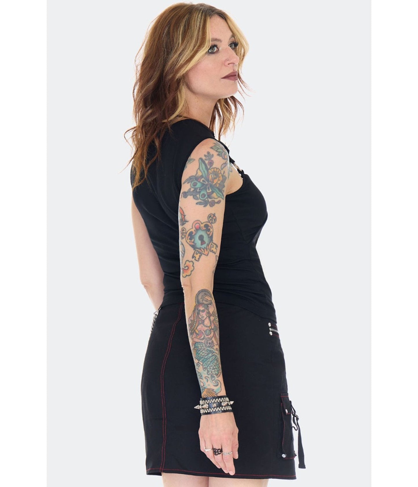 Jawbreaker Black O-Ring Cutout Knit Top