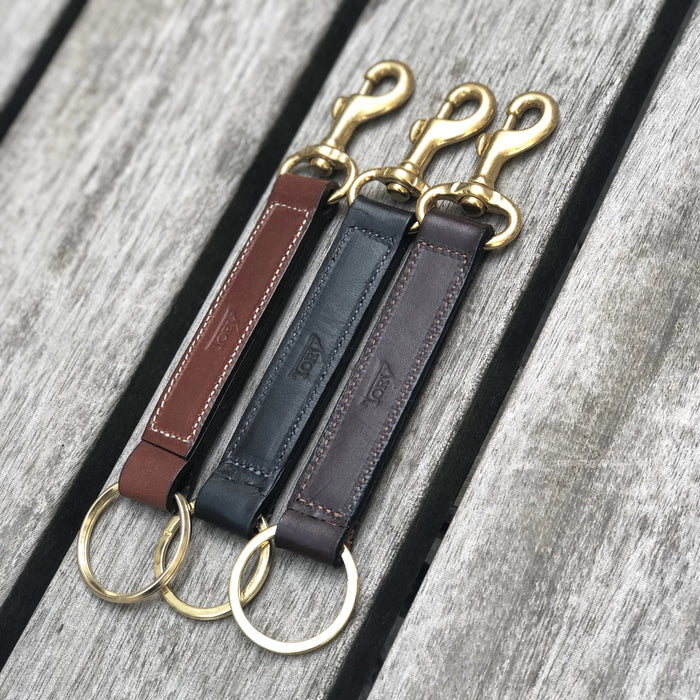 Keyring Strap With Brass Snap in Havanna
