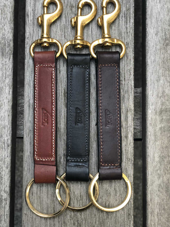 Keyring Strap With Brass Snap in Oakbark