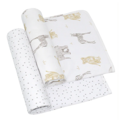 Living Textiles | 2PK Jersey Swaddle | Savanna Babies