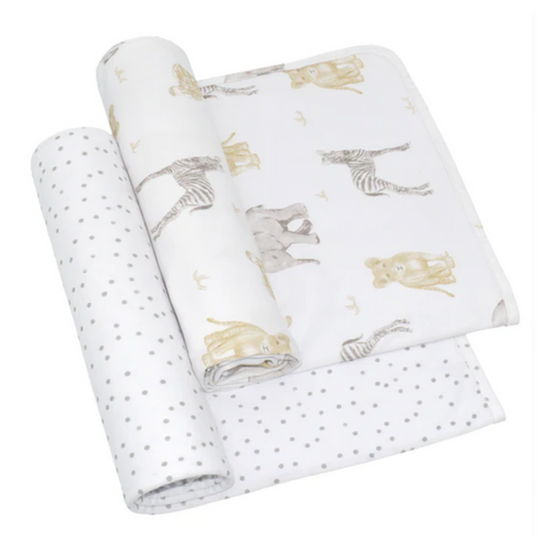 Living Textiles | 2PK Jersey Swaddle | Savanna Babies