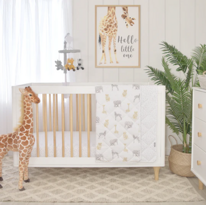 Living Textiles | Cotton Jersey Fitted Sheet | Grey Dots