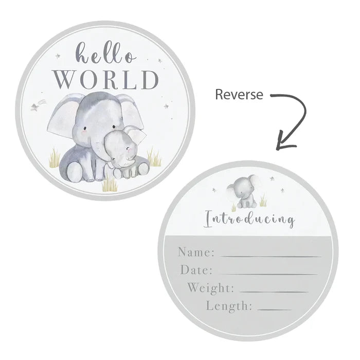 Living Textiles | Hello World Gift Set | Grey Elephant