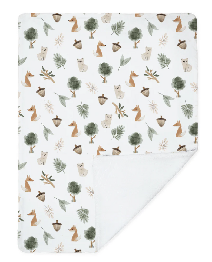 Living Textiles | Jersey Sherpa Blanket | Forest Retreat