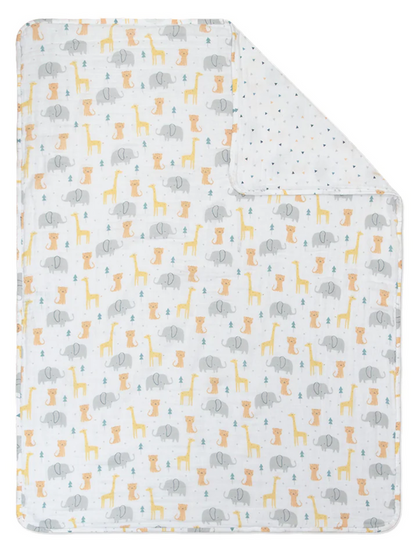 Living Textiles | Muslin Stroller Blanket | Animal Parade
