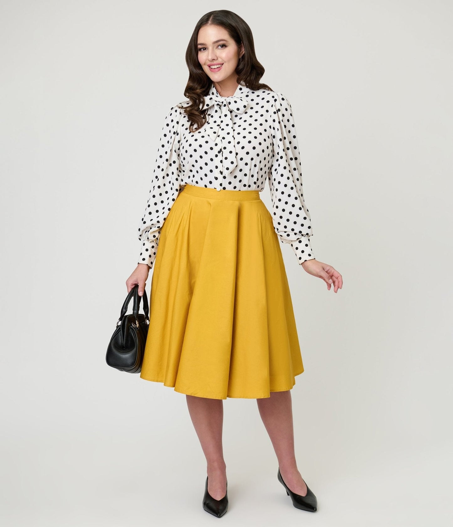 Magnolia Place Mustard Sally Swing Skirt
