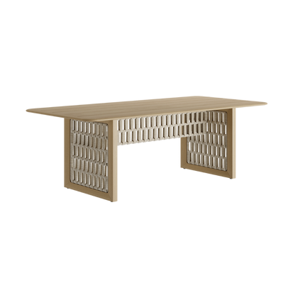 N2 light dining table hand laced weave detail product image