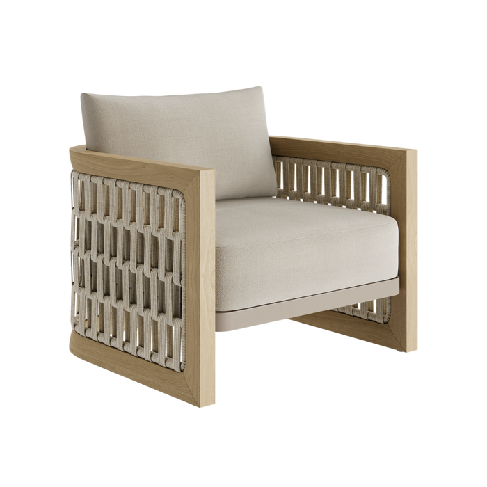 N2 Lounge Chair Light Teak Desert Canvas Aluminium Teak Wood