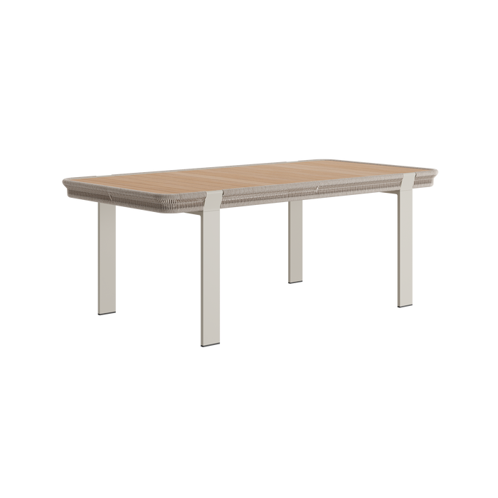 N7 dining table made with Aluminium & Rope detailing on the side product image for home and garden