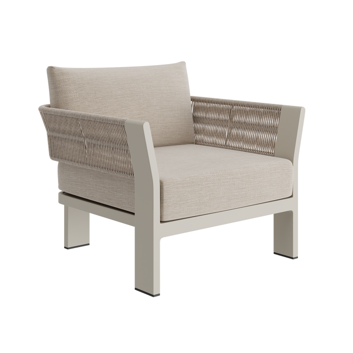 N7 lounge chair in natural weave with aluminium & rope detail product image