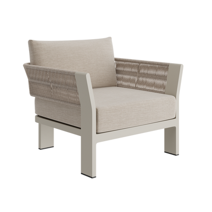 N7 lounge chair in natural weave with aluminium & rope detail product image