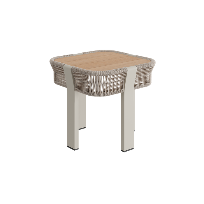 N7 side table in natural weave with aluminium & rope detail product image