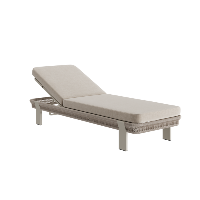N7 sun lounger in natural weave with aluminium & rope detail product image