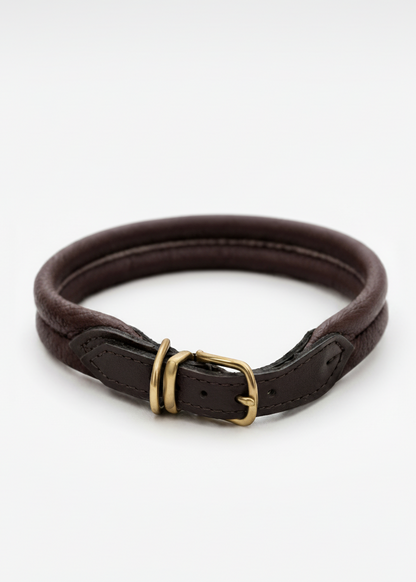 Padded Dog Collar Coffee Brown