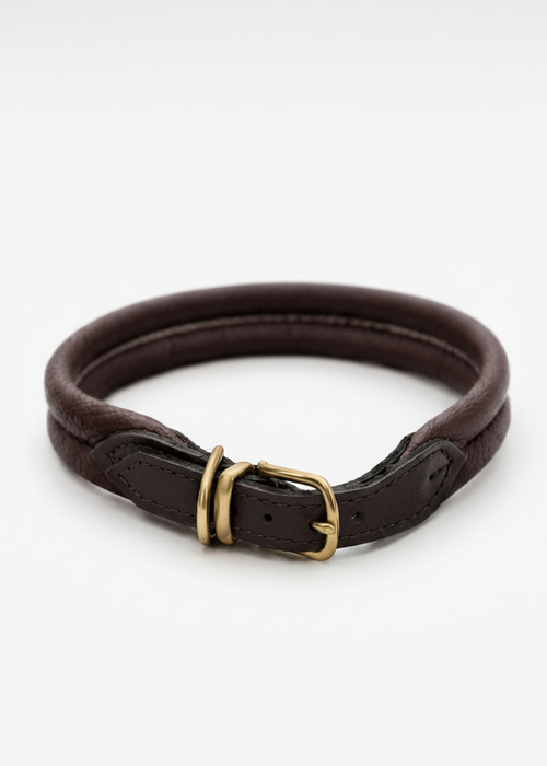 Padded Dog Collar Coffee Brown