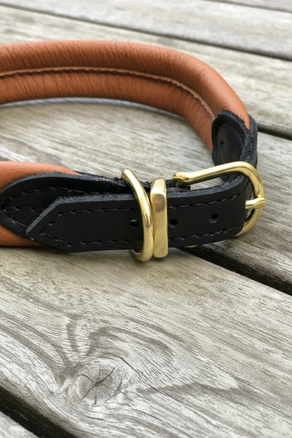 Padded Dog Collar Cognac